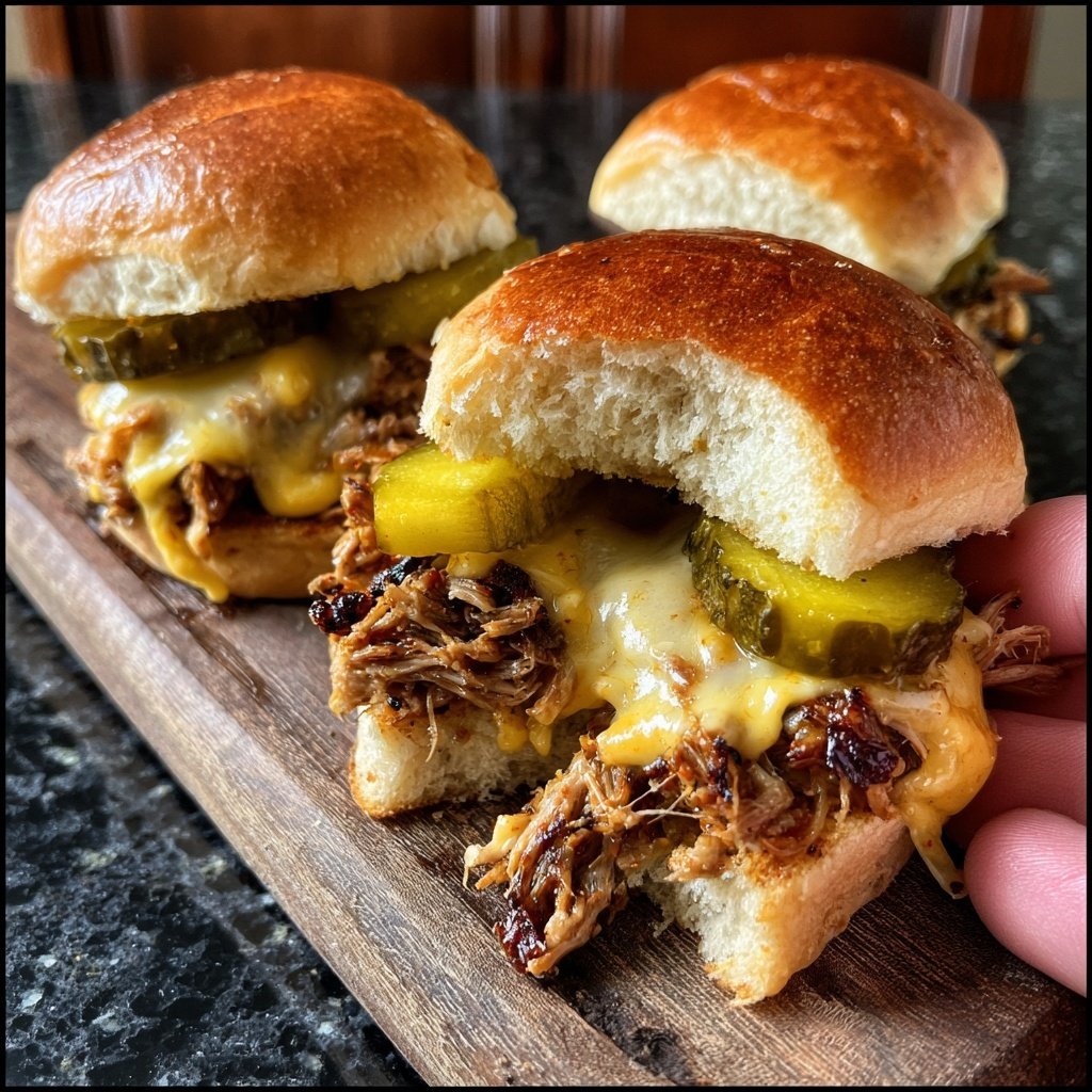 Pepper Jack Pulled Pork Sliders