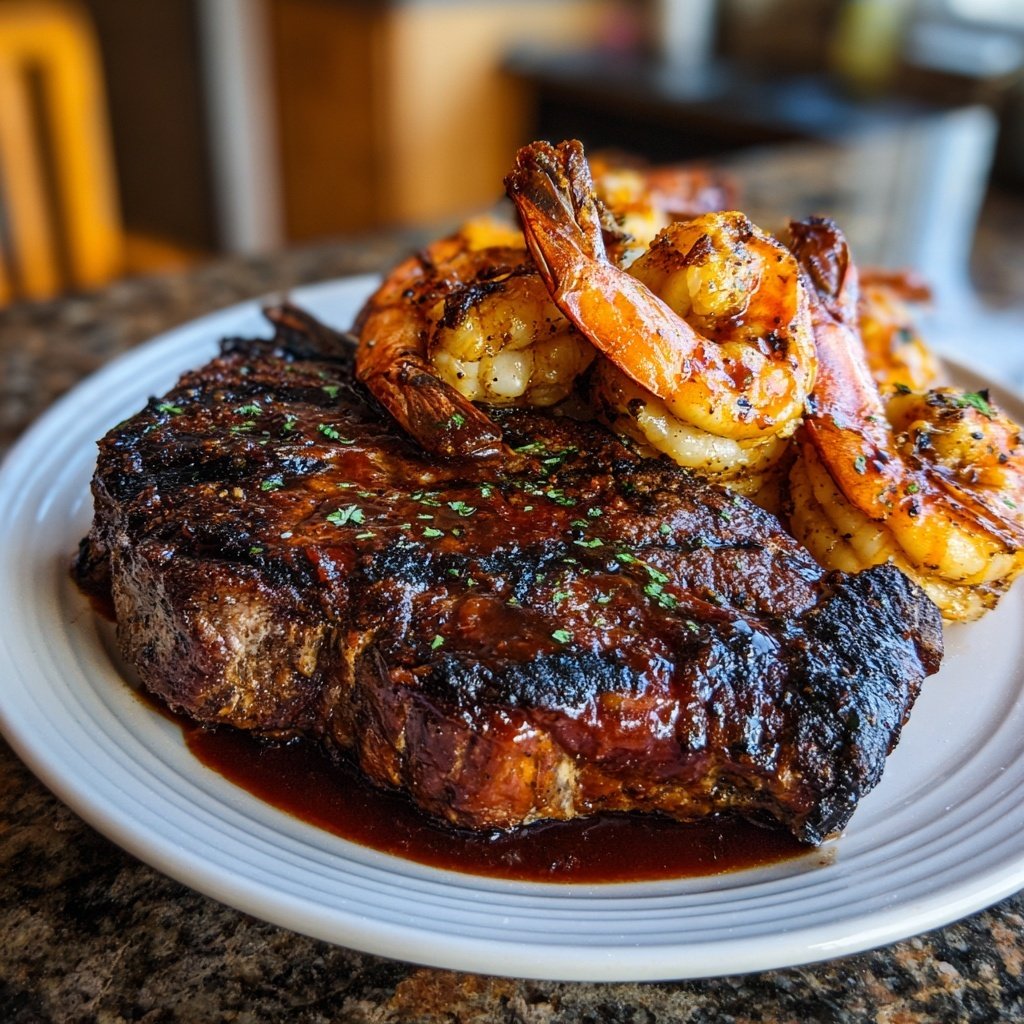 Barbecue Steak and Surf Delight