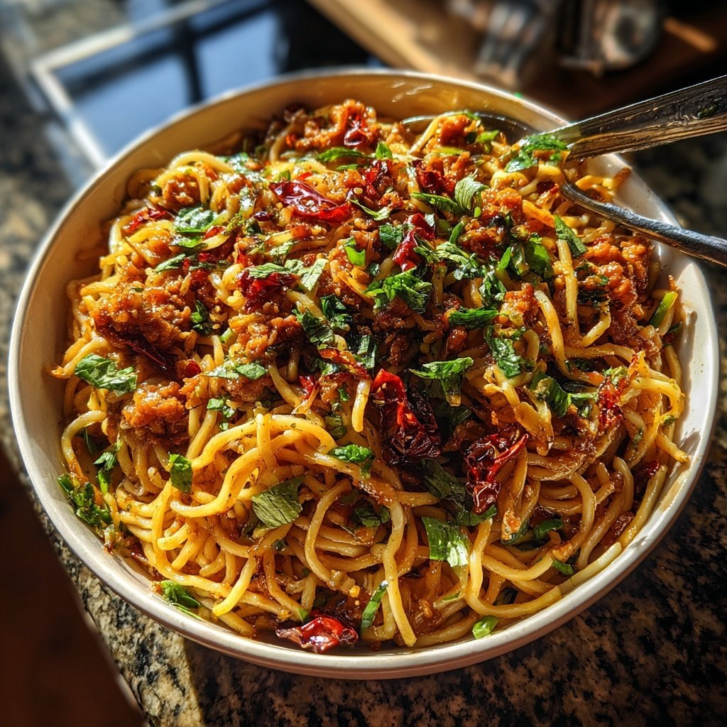 Crispy Chilli Turkey Noodles