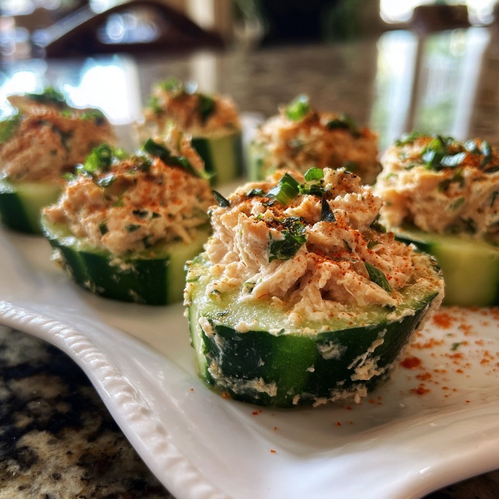 Spicy Tuna Cucumber Cups