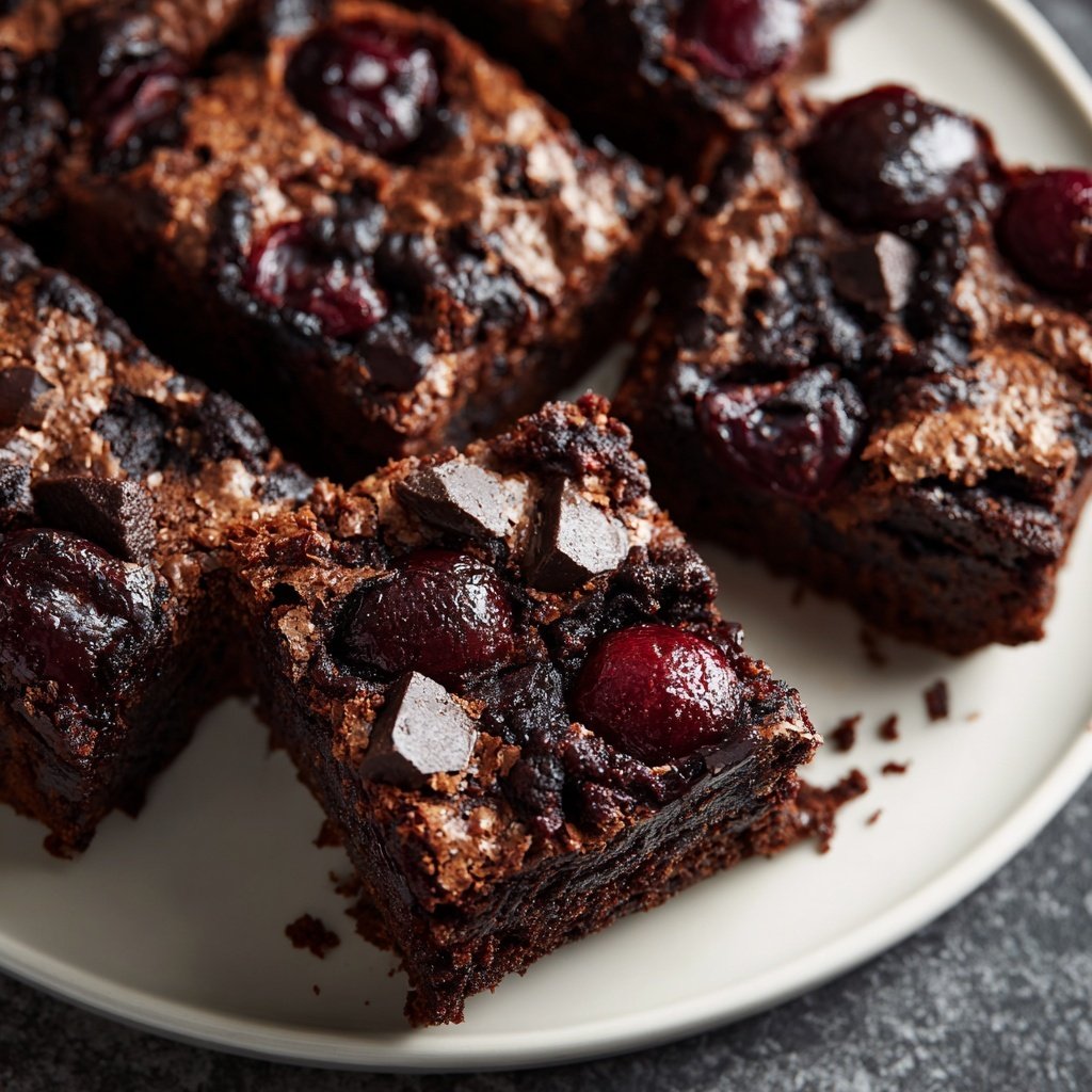 Choco Cherry Cottage Cheese Brownies