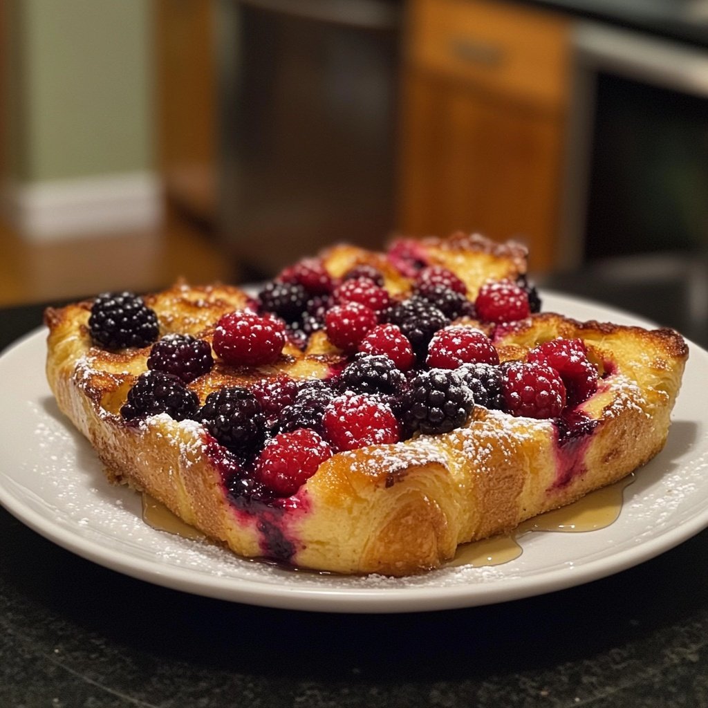 Festive Berry Croissant French Toast Bake​