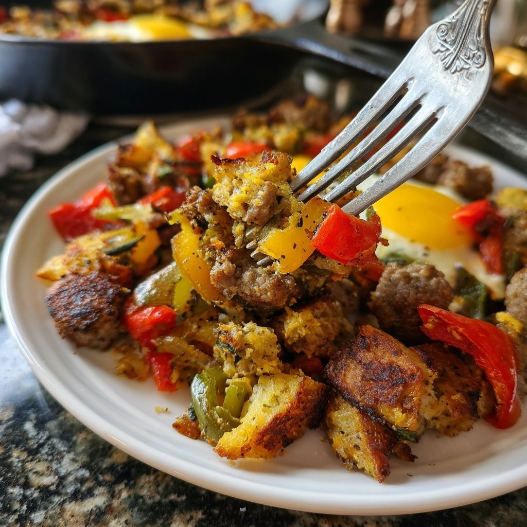 Sheet-Pan Breakfast Hash with Sausage and Veggies​