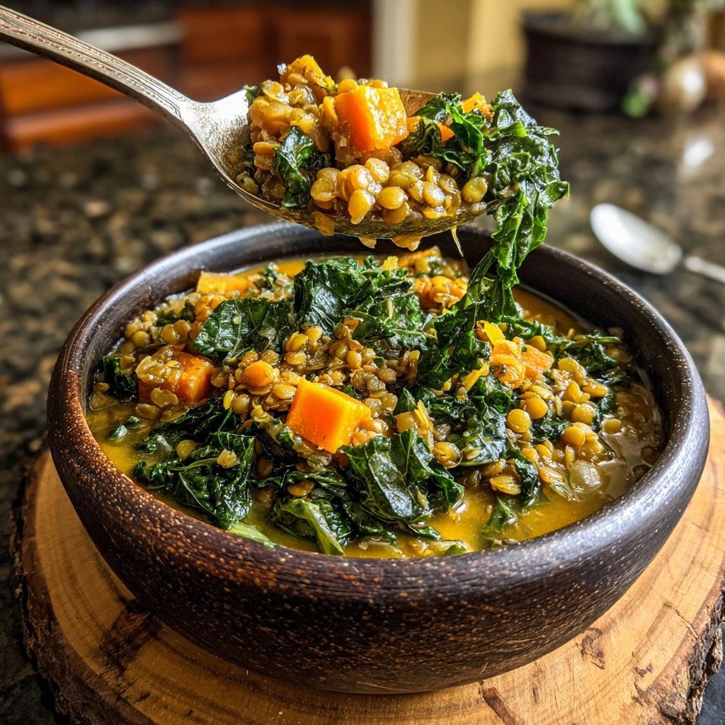 Rustic Kale Lentil Stew