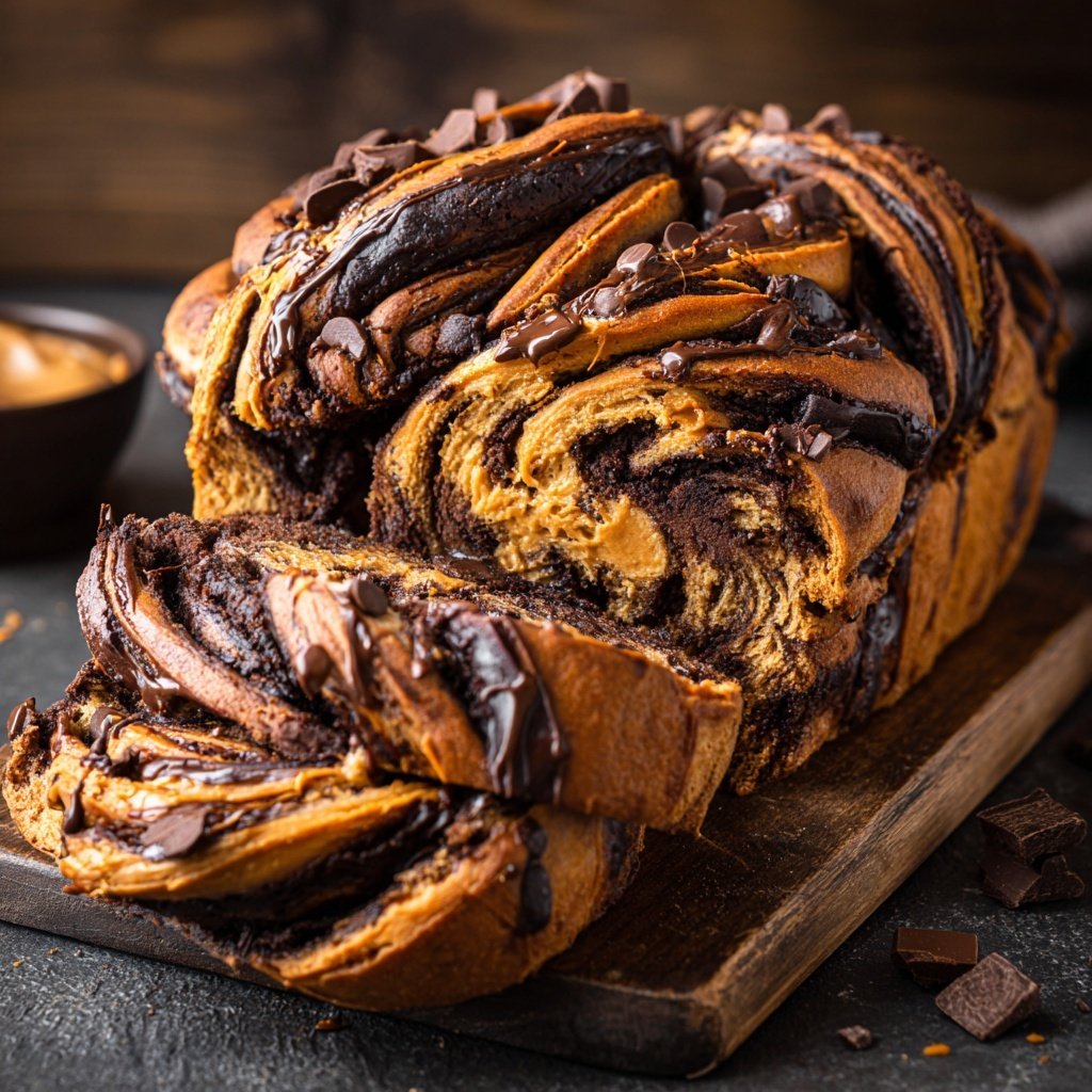 Peanut Butter Chocolate Swirl Bread