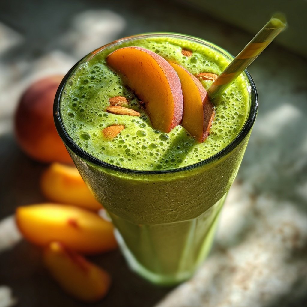 Peach Avocado Green Smoothie