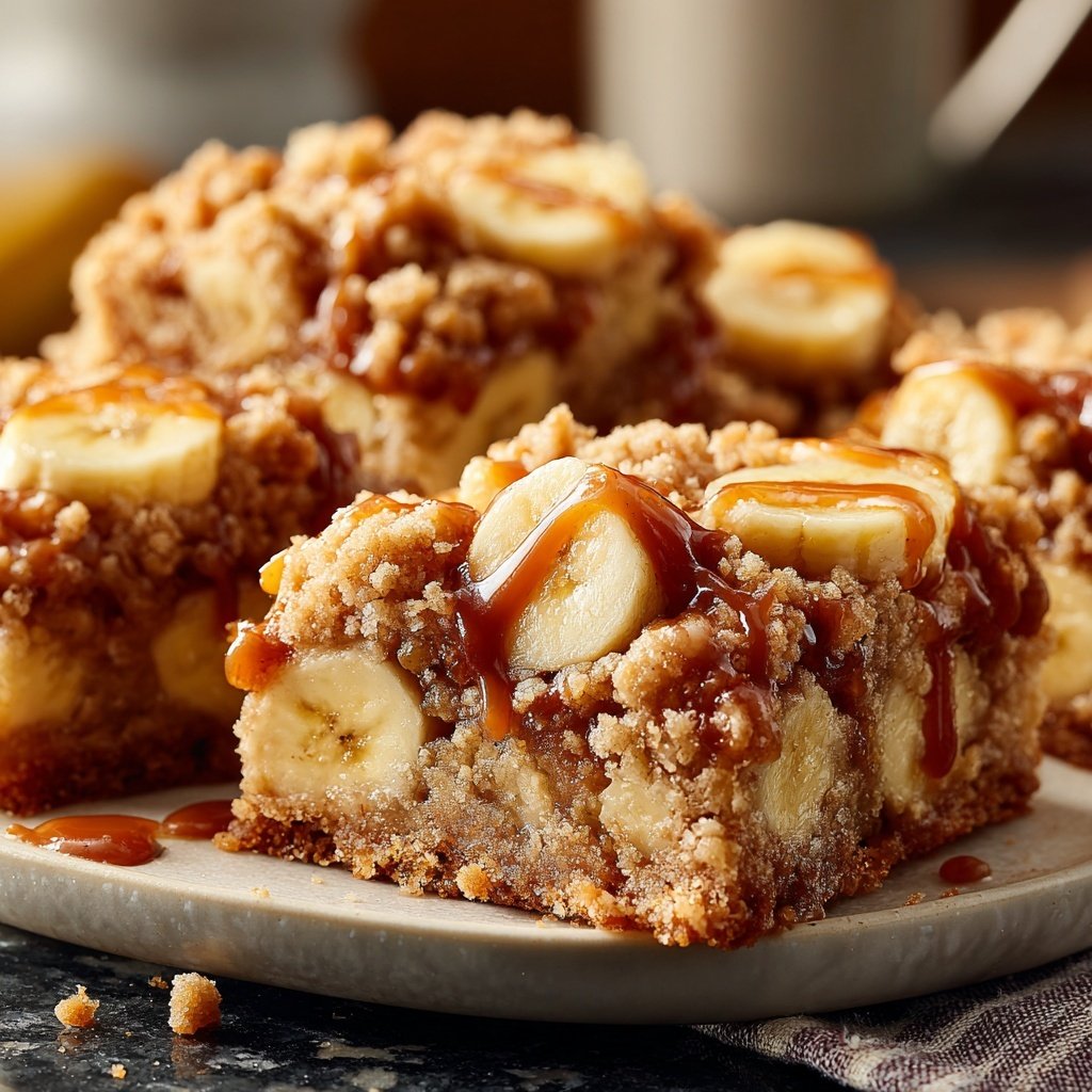Banana Caramel Crumb Bars