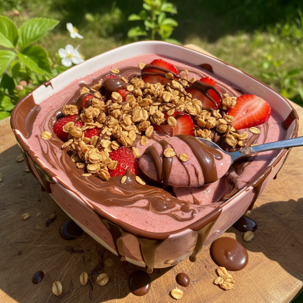 Chocolate-Covered Strawberry Smoothie Bowl