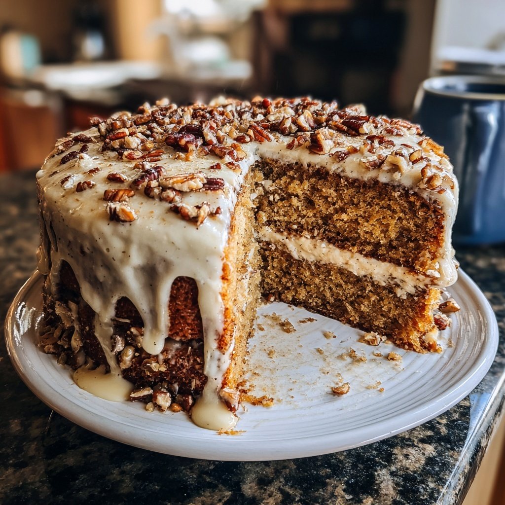 Maple Vanilla Pecan Cake