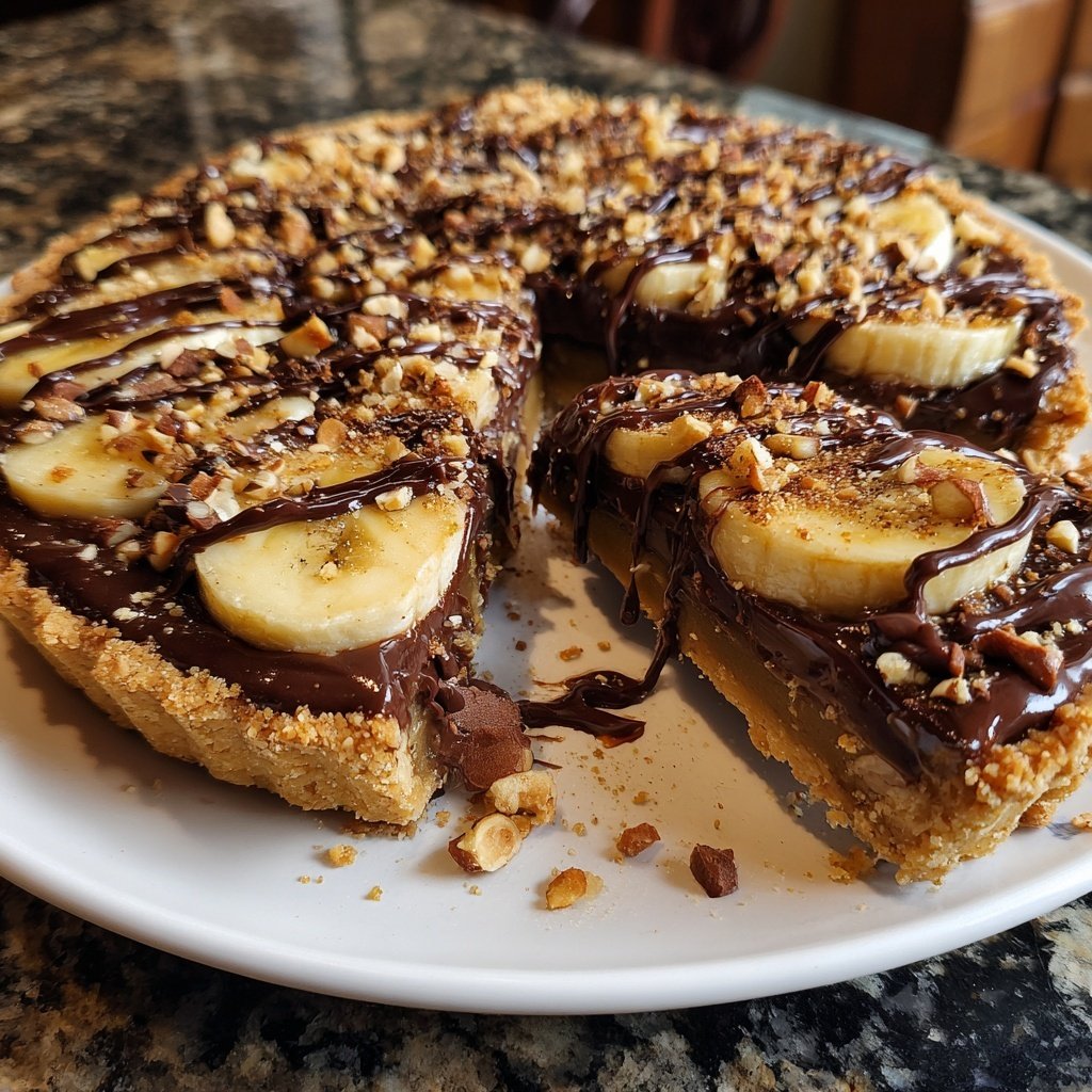 Hazelnut Chocolate Banana Tart