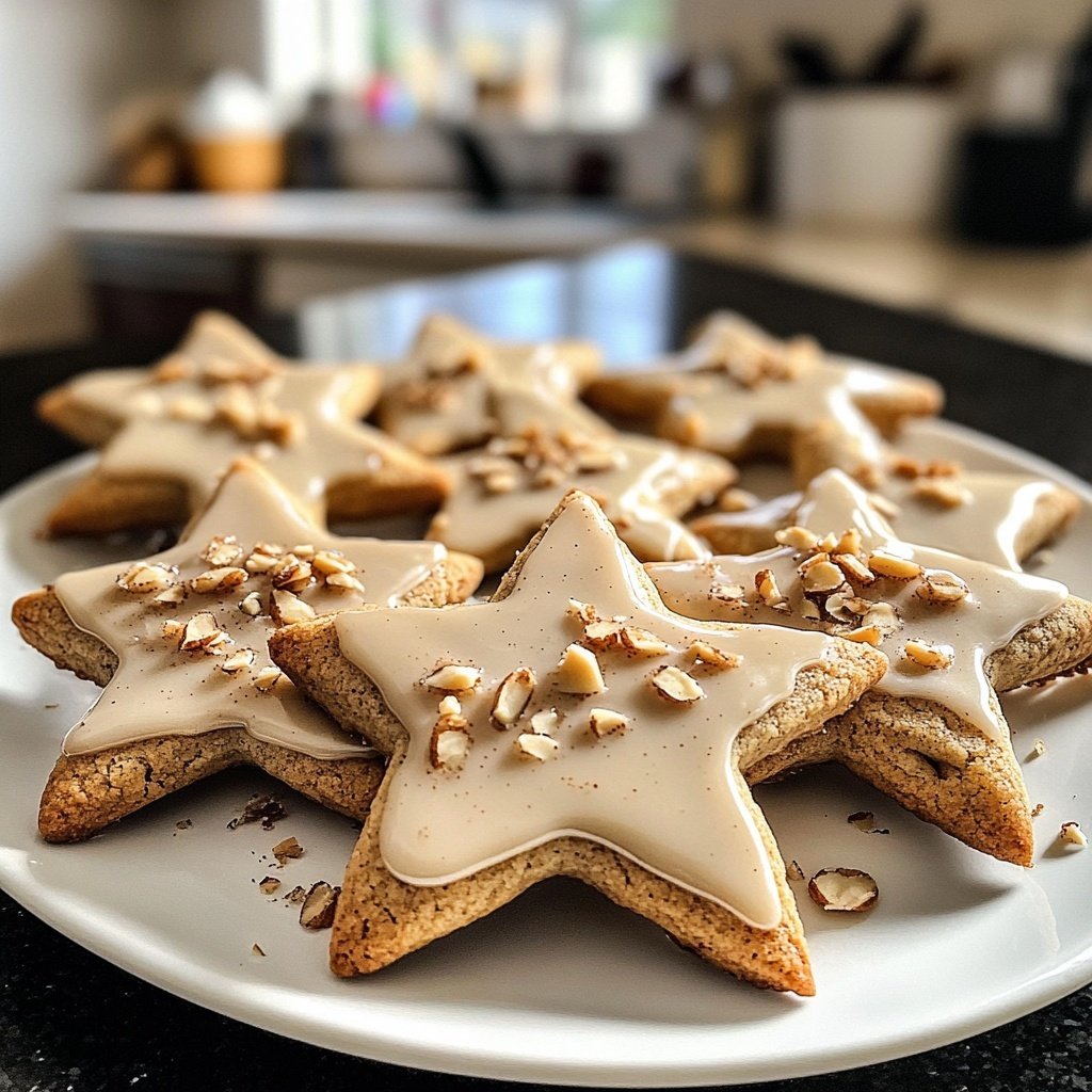 Cinnamon Star Cookies with Almond Glaze