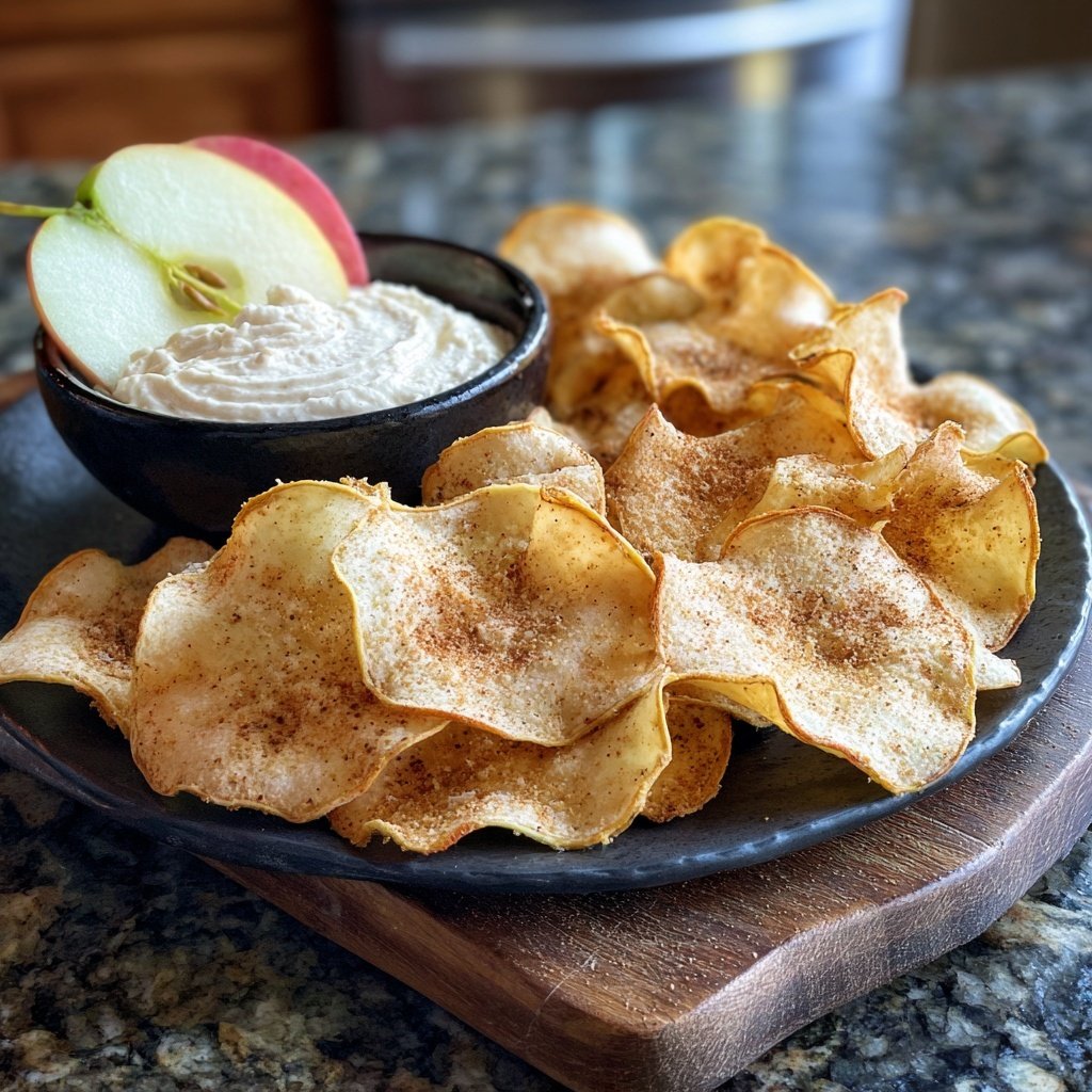 Crispy Apple Chips with Dip