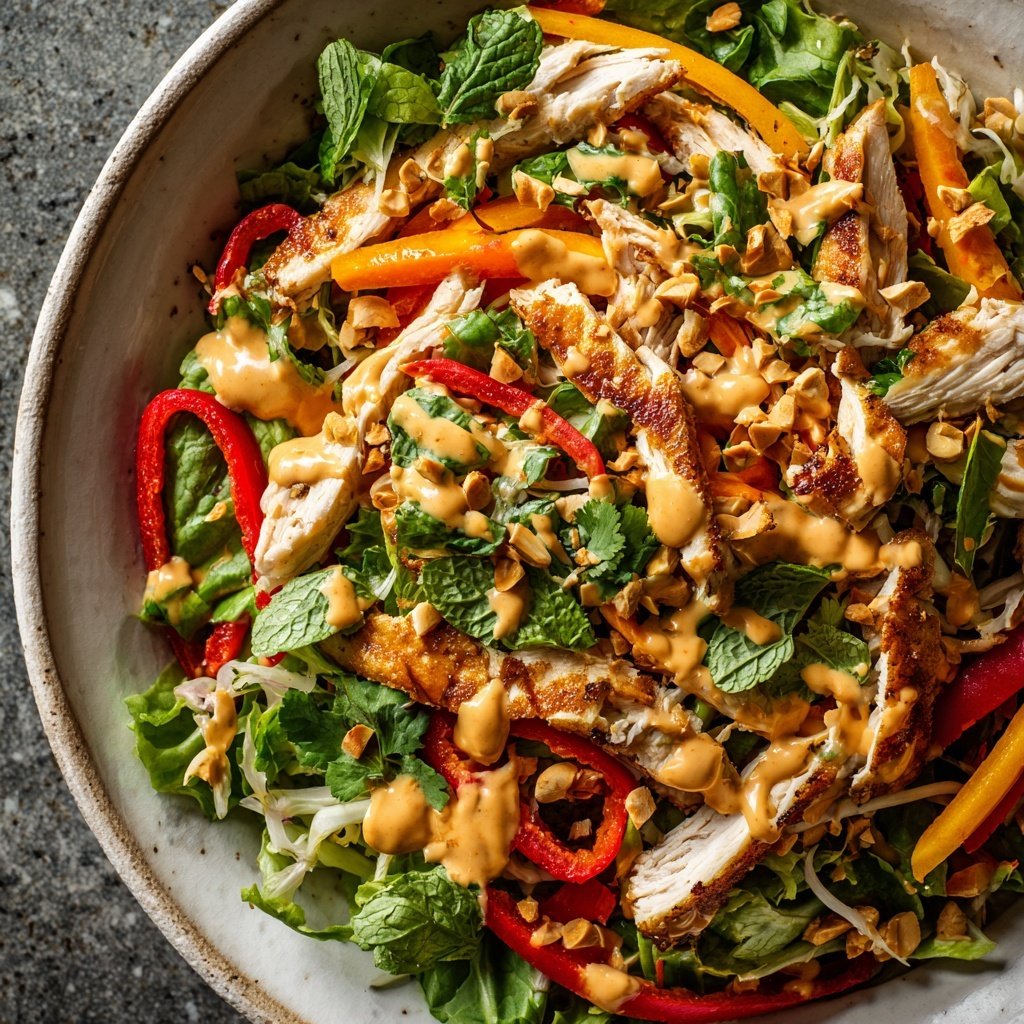 Thai Chicken Salad with Peanut Dressing