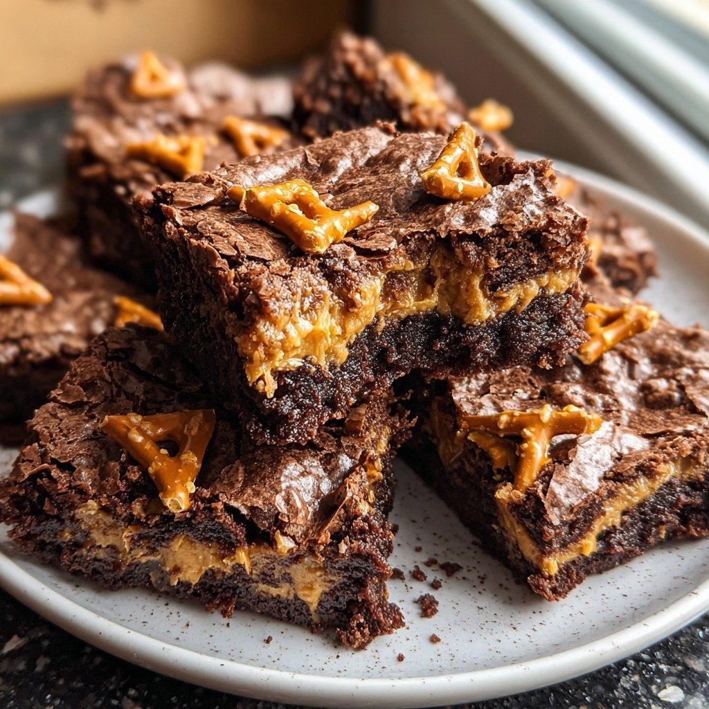 Peanut Butter Pretzel Brownies