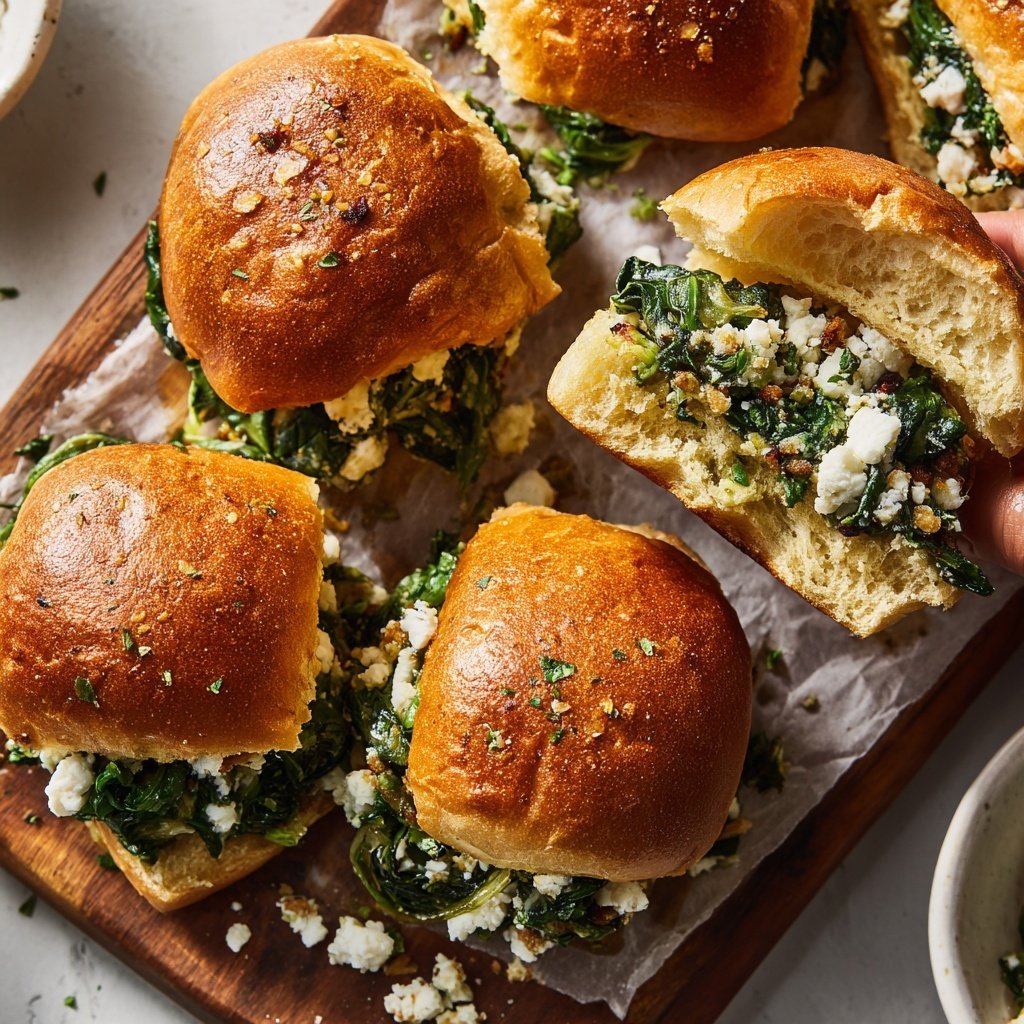 Sautéed Spinach and Feta Sliders
