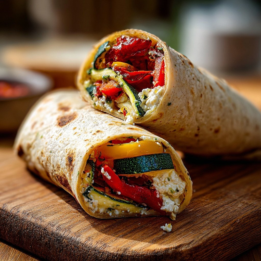 Mediterranean Grilled Veggie Wraps