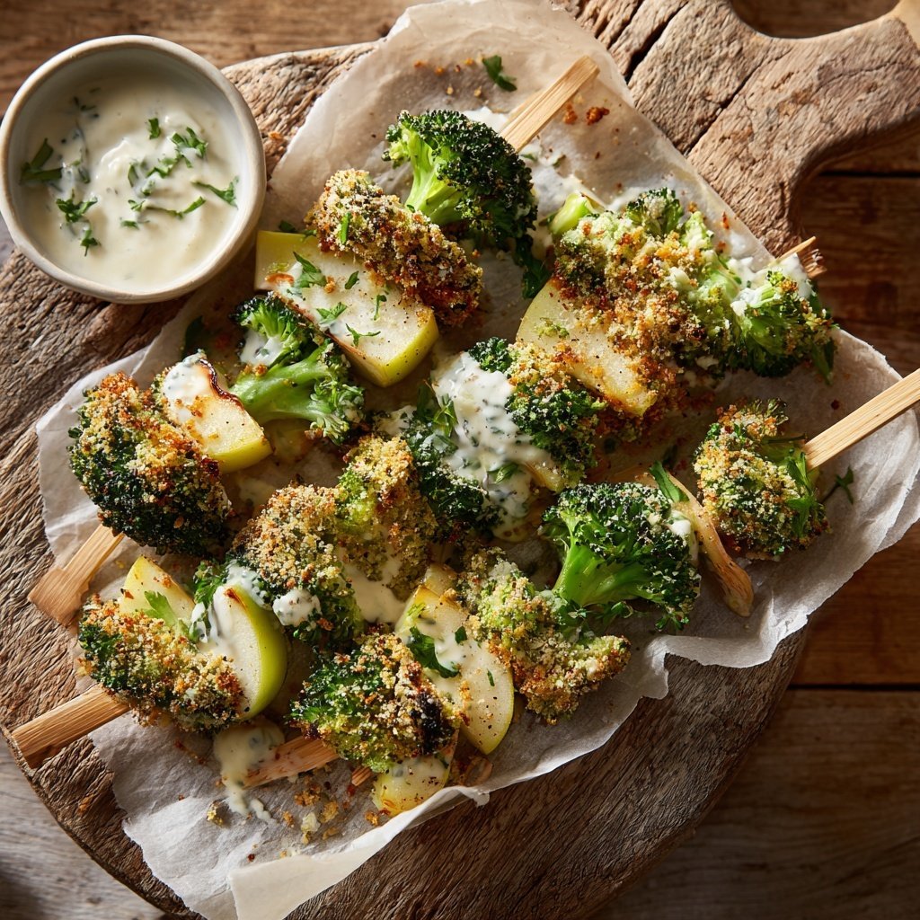 Broccoli Apple Skewers with Dip
