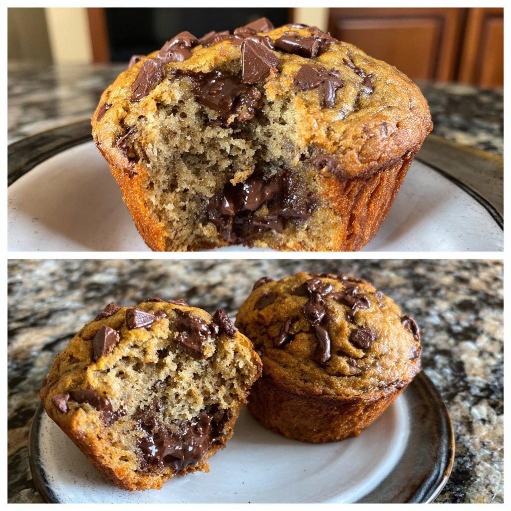 Chocolate Chip Banana Protein Muffins