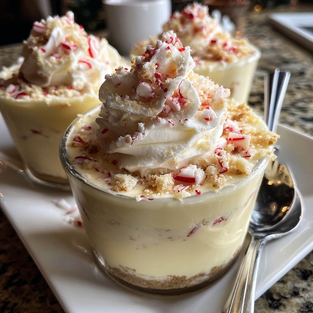 Peppermint White Chocolate Mousse Cups