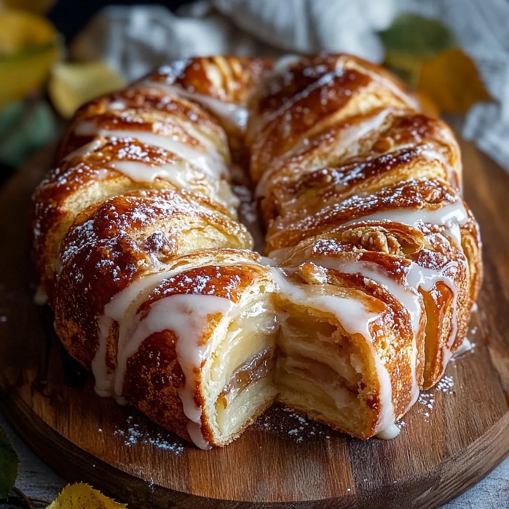 Cozy Apple Kringle with Vanilla Glaze