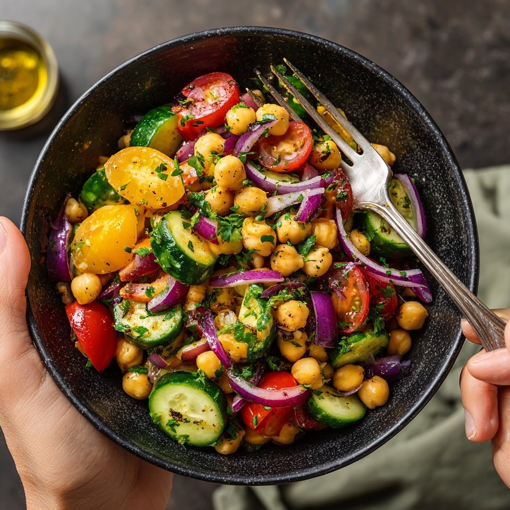 Mediterranean Chickpea Salad Bowl