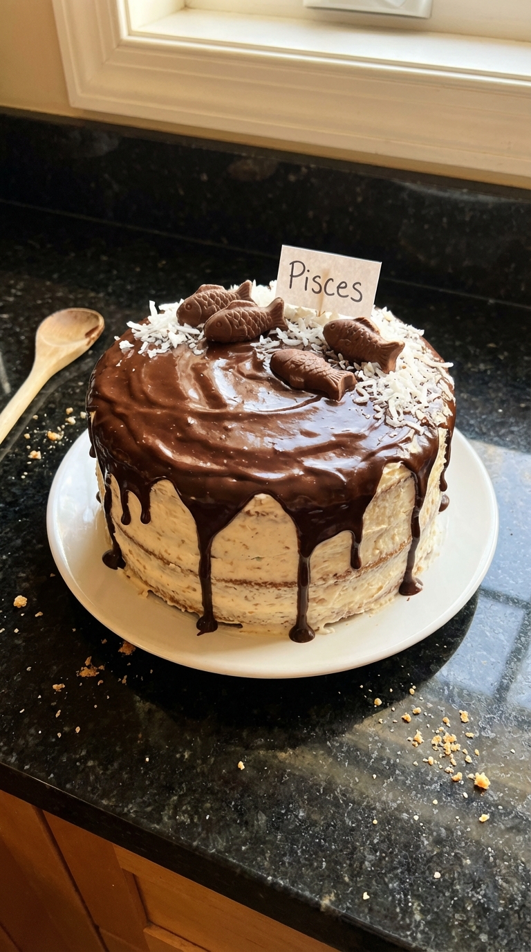 Pisces Almond Joy Cake