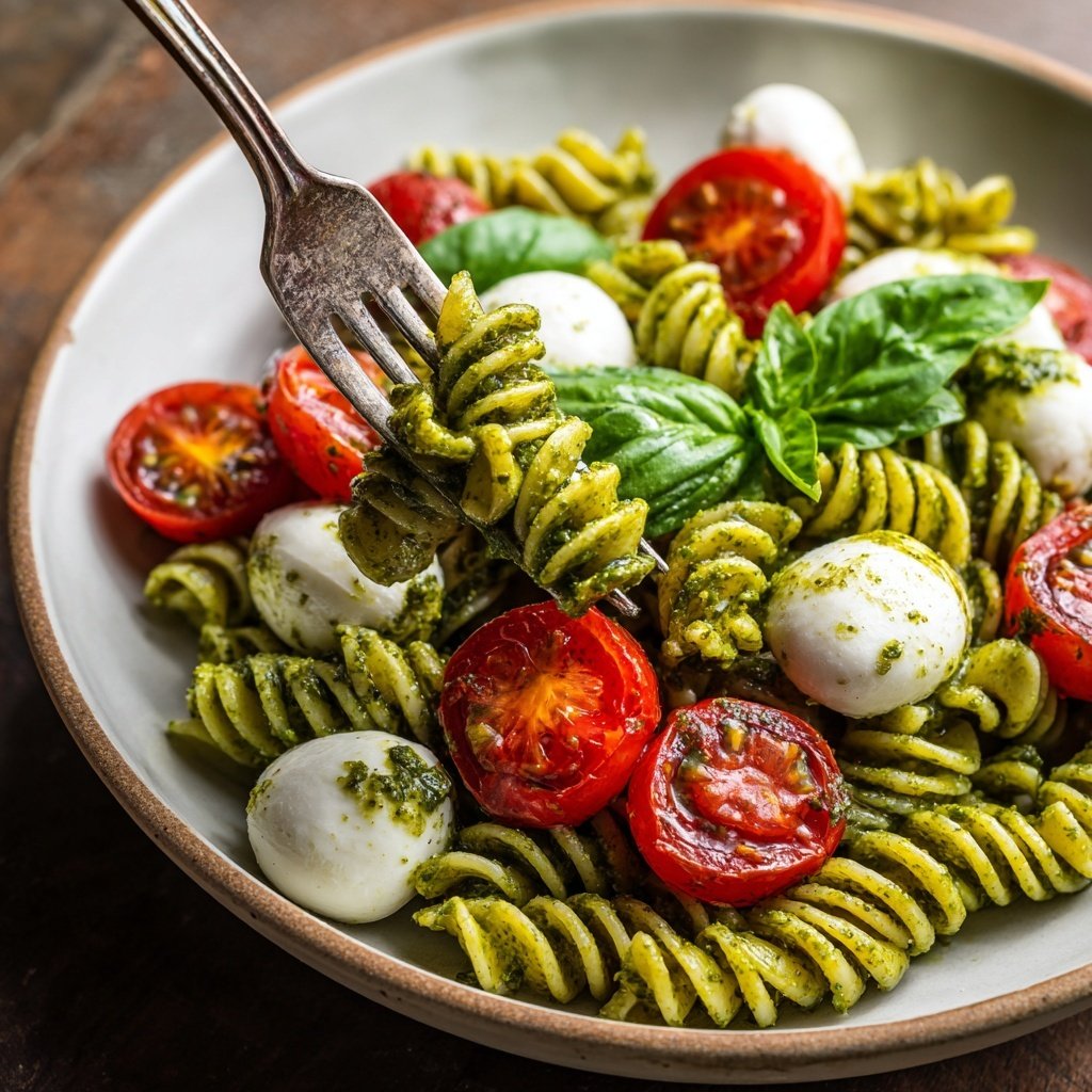 Pesto Caprese Pasta Salad