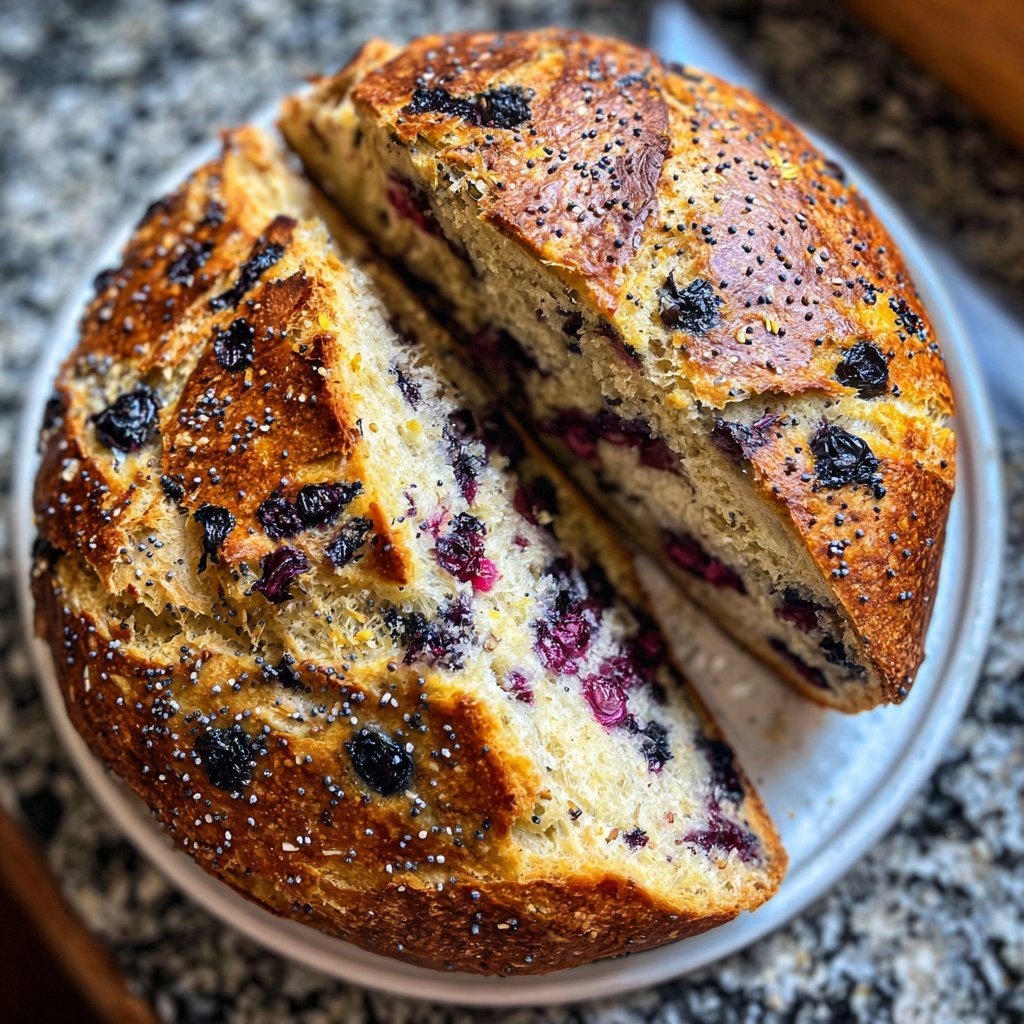 Blueberry Lemon Sourdough with Poppy Seeds