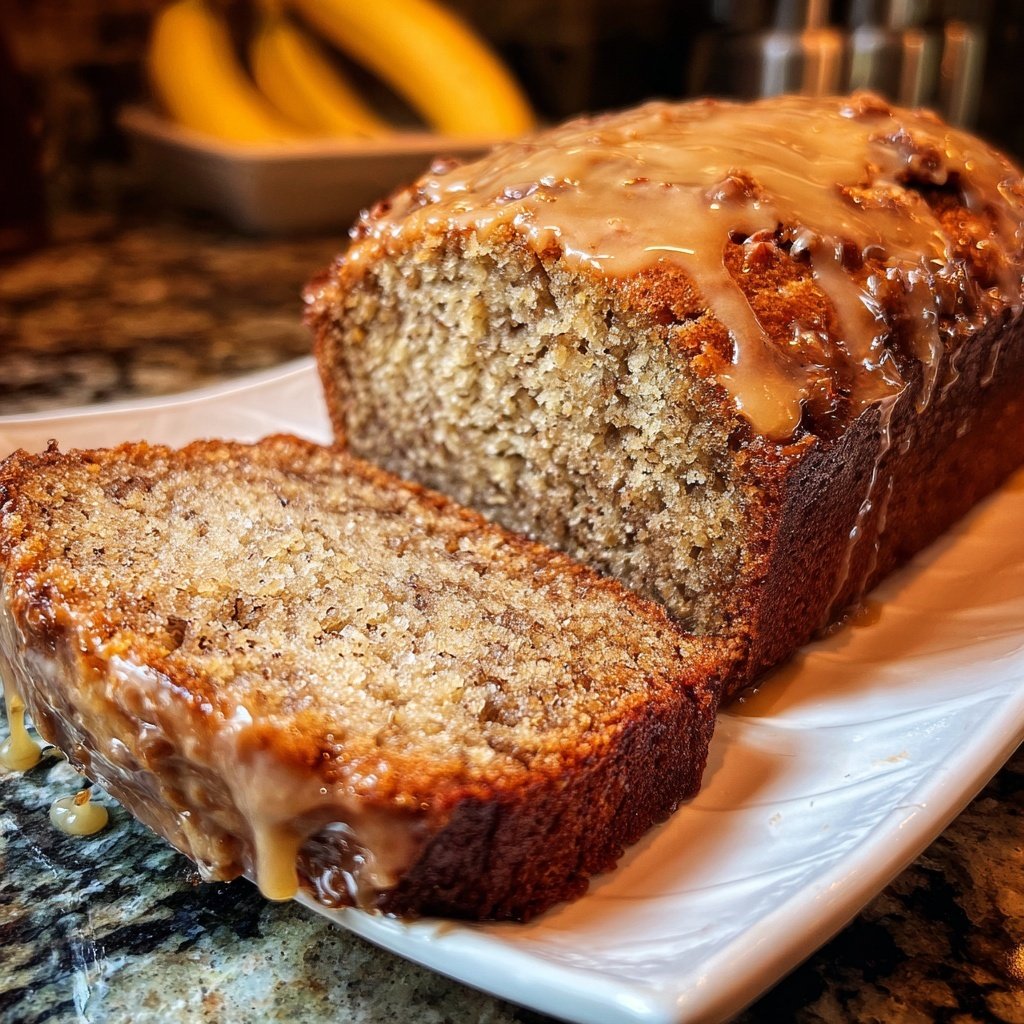 Banana Nut Bread with Honey Glaze