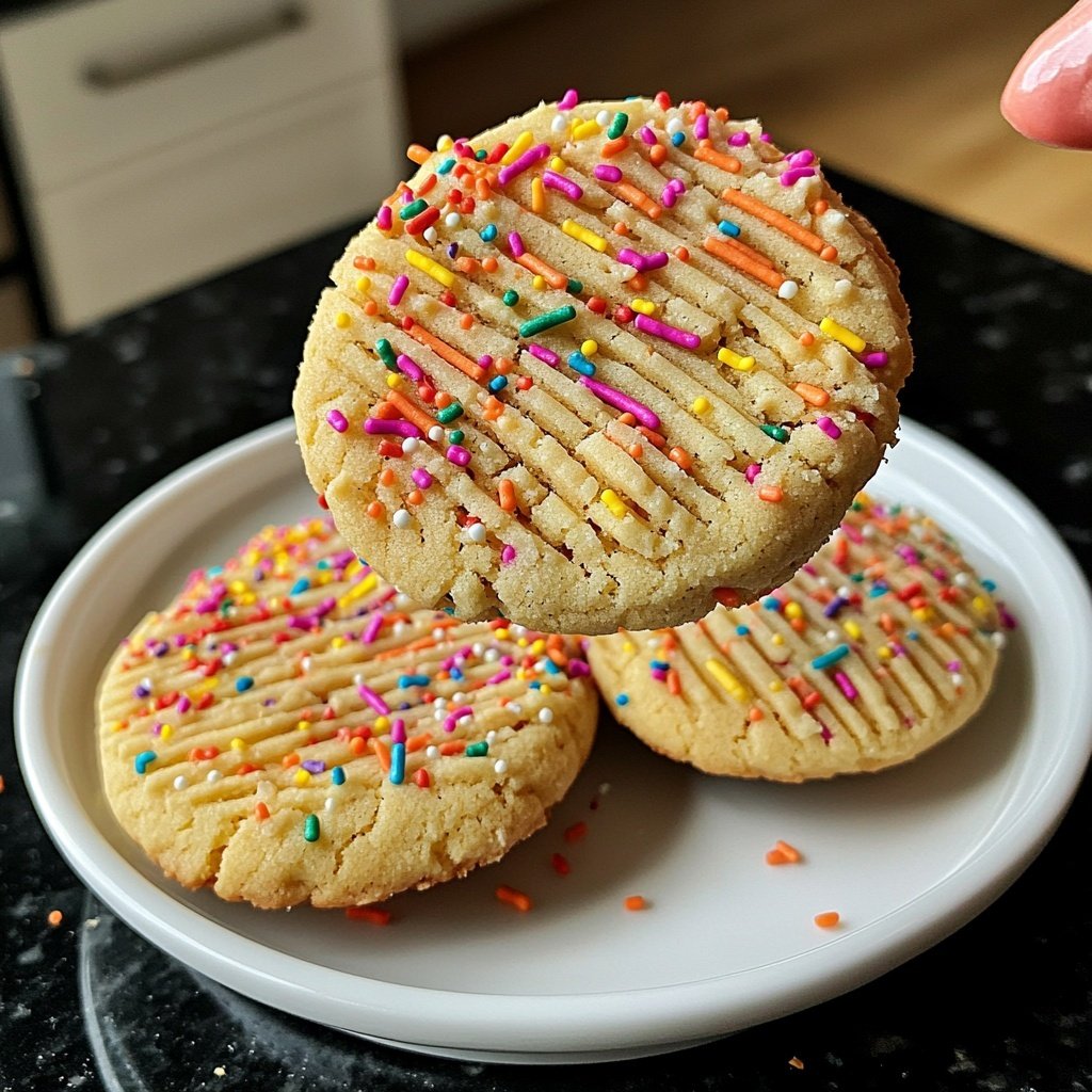 Tender Butter Cookies with Colorful Sprinkles